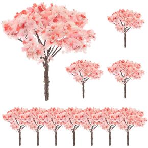 Ciieeo 12pcs Architectural Tree Model Outdoor Plant Fake Flowers for Outdoors Mini Trees Miniature Tree Faux Plants Outdoor Plants for Outside Cherry Tree Sponge Accessories