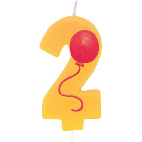 Creative Converting Numerical Balloon Candle, 3.5", Yellow