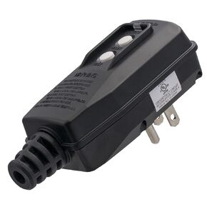 ELEGRP G1215PM G20PMSR مجموعة قابس بديلة للمراقبة التلقائية GFCI حاصلة على براءة اختراع، إعادة ضبط يدوي 15 أمبير مؤرض 3 أسلاك 3 شوكات لأدوات الطاقة ومعدات الحديقة وما إلى ذلك، مدرج في قائمة UL، حزمة واحدة، أسود