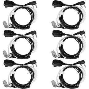 Retevis Two Way Radio Earpiece with Mic, Acoustic Tube, Coil, for RT22 RT68 RT21 H-777 RT86 RT27 NR10,Compatible with pxton SAMCOM 2 Way Radio,Security Walkie Talkie Headset(6 Pack)