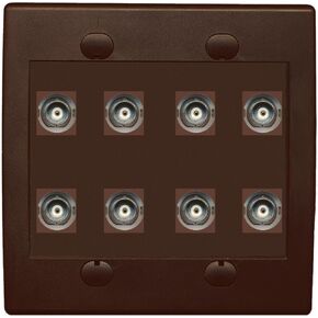 RiteAV 8 Port BNC Female/Female HD-SDI Jack Wall Plate - Black