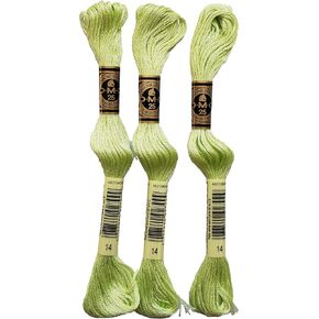 DMC 6-Strand Embroidery Cotton 8.7yd - Pale Apple Green - 117-14 - Bundle of 3