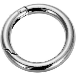 10 Pcs- 1.2" 32mm Gate O Ring Round Carabiner Snap Clip Trigger Spring Keyring Buckle Nickel