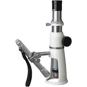 AmScope H20 Handheld Stand Measuring Microscope, 20x Magnification, 17mm Field of View, Includes Pen Light