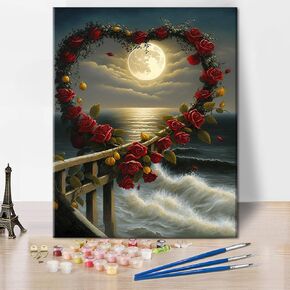 Starry Sky Paint by Numbers for Adults, Abstract City Adults' Paint by Number Kits Small Town Starry Night Painting Art Paint by Number Canvas Easy Oil Painting Paint by Number Home Decor 16 x20 Inch