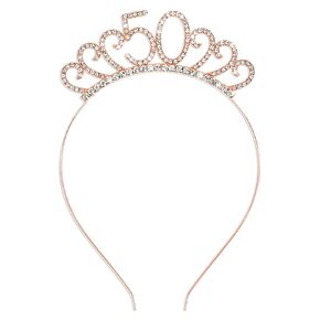 CIEHER 50th Birthday Decorations for Women 50th Birthday Headband 50 Birthday Tiara 50th Birthday Gifts Women