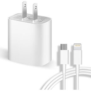 PD 20W Type C Fast Charger Block, Othoking USB C Wall Charger with 4FT USB C to Lighting Fast Charging Data Sync Cable Compatible for iPhone 14 13 12 11 XS XR X 8 iPad More in Kuwait