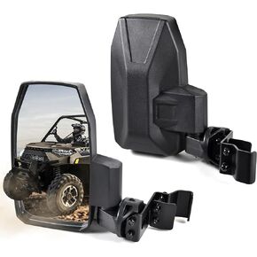 SAUTVS UTV Wider Pro-Fit Side Mirrors 4.7"L x 8.4"H Unobstructed View with Upgraded Extension Clamp for Polaris Ranger XP 1000 900 570, General 1000, Can-Am Defender Accessories