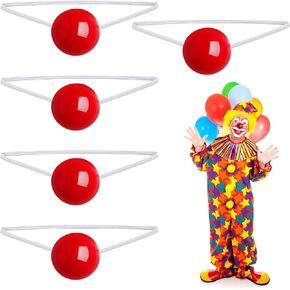 STOBOK 5Pcs Clown Noses Light Up Clown Noses Flashing Red Clown Nose for Christmas Carnival Costume Party Dress Up Cosplay Noses Prop