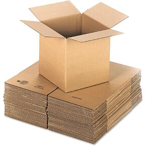 Universal Cubed Fixed-Depth Corrugated Shipping Boxes, Regular Slotted Container, X-Large, 12" X 12" X 12", Brown Kraft, 25/Bundle