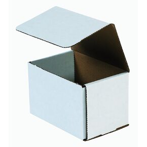 Aviditi White Corrugated Cardboard Mailing Boxes, 6 x 5 x 5 Inches, Pack of 50, Crush-Proof, for Shipping, Mailing and Storing (M655)