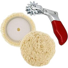 Wool Buffing Pads Set,Pure Wool 7inch Wool Buffing & Polishing Pads+ Cleaning Spur Tool for Revitalizing Polisher Compound Pads and Bonnets