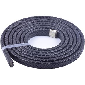 KONMAY 2 Yards Fold Flat Braided Real Leather Cord Straps for Jewelry Making,10.0x3.0mm Brown
