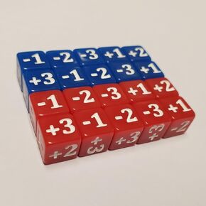 20 Dice Bundle Red & Blue Micro CCG Stats and Damage Modifier Dice Compatible with Disney Lorcana and Magic: The Gathering (10mm)