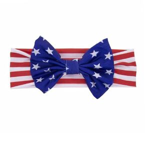 Women Headband with Bow Stripe Stars Hair Band Hair Accessories Headwear for 4th of July, Baby Elastic Headband TSFD17 (3PCS Adult)