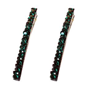 2Pcs Green Shiny Rhinestone Diamond Hair Barrette Clip Hair Pin Hair Clip Bobby Pins Duckbill Alligator Clip Pin Hair Accessories for Women Girls，Clips and Barrettes