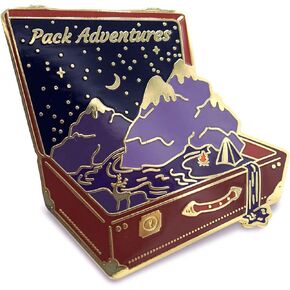 Starry Night Adventure Briefcase Camping Pack Adventures Enamel Pin For Travelers On a Bag Hat Clothes