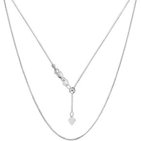The Diamond Deal 14k SOLID Yellow or White Gold 0.85MM Adjustable Octagonal Snake Chain Necklace For Pendants And Charms (Adjustable Upto 22") Jewelry For Women