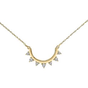 Keepsake Sun Necklace for Women with Diamonds in 10k White or Yellow Gold 1/10ct (I-J, I3), 17 inch