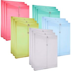 30 حزمة من المظاريف البلاستيكية البلاستيكية مع سلسلة إغلاق، A4 مجلدات ملفات قابلة للتوسيع، منظم أوراق المستندات - توسيع 1-1/6 بوصة - للمكتب المدرسي والمنزل (5 ألوان متنوعة) in Kuwait