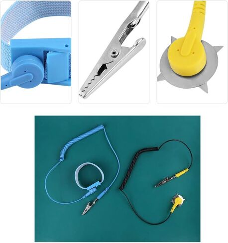 Anti-Static Wrist Strap with Anti Static Mat, Clip, and Grounding Cable Electrostatic Discharge Anti-Static Wrist Band Set for Phone Repair, Sensitive Electronics Working in Saudi Arabia