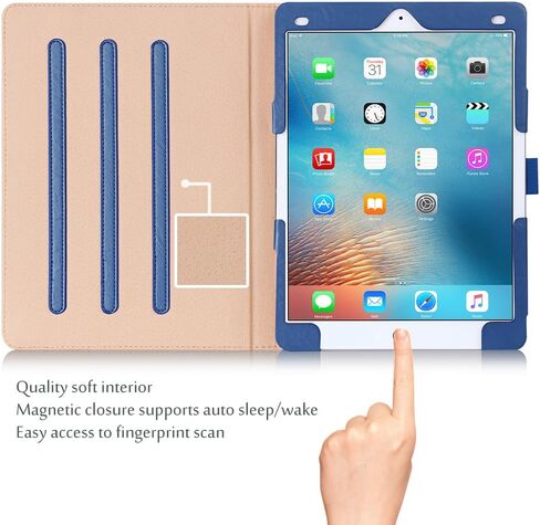 ProCase for iPad Pro 9.7 Case 2016 (Old Model), PU Leather Stand Folio Cover for iPad Pro 9.7 Inch (A1673/A1674/A1675) with 3 Viewing Angles & Pencil Holder & Document Card Pocket -Black in Saudi Arabia