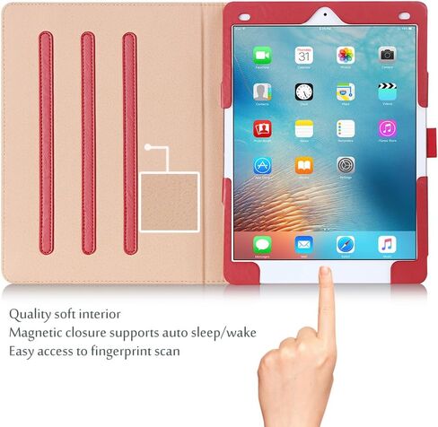 ProCase for iPad Pro 9.7 Case 2016 (Old Model), PU Leather Stand Folio Cover for iPad Pro 9.7 Inch (A1673/A1674/A1675) with 3 Viewing Angles & Pencil Holder & Document Card Pocket -Black in Saudi Arabia