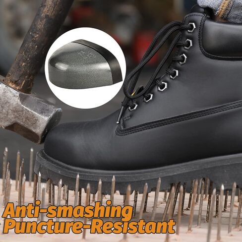 Water Resistant Steel Toe Work Boots For Men,Indestructible Work Shoes Non Slip Industrial and Construction Lightweight Safety Work Boots in Saudi Arabia
