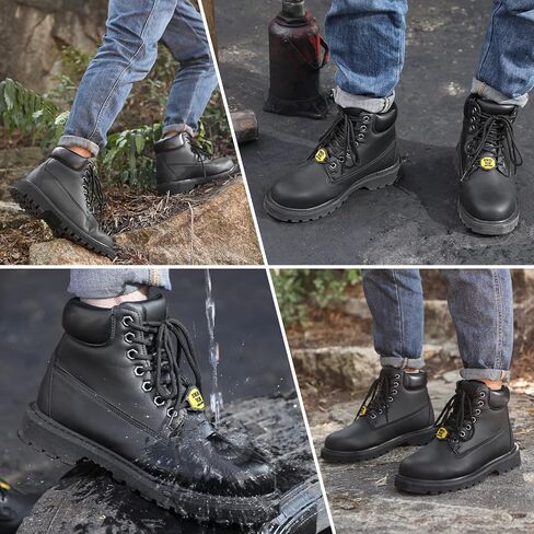 Water Resistant Steel Toe Work Boots For Men,Indestructible Work Shoes Non Slip Industrial and Construction Lightweight Safety Work Boots in Saudi Arabia