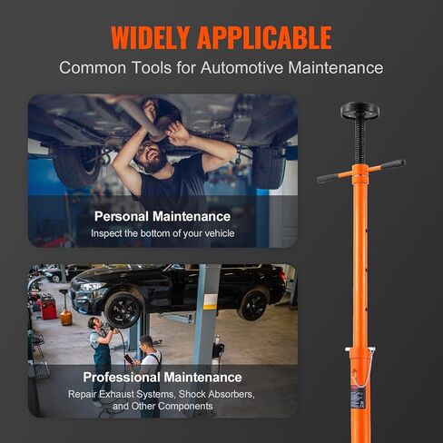 VEVOR SJS-10 Underhoist 3/4 Ton Capacity Under Hoist Jack Stand, Lifting from 38.4" to 74.8", Bearing Mounted Spin Handle, Two Wheels, Self-Locking Threaded Screw, Support Vehicle Components, Orange in Saudi Arabia