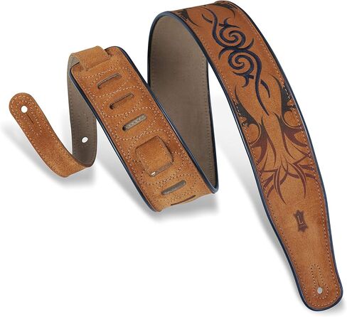 Levy's Leathers 2 1/2" Suede Guitar Strap with Embroidered and Printed Design, Suede Backing (MSS3EP-003) in Saudi Arabia