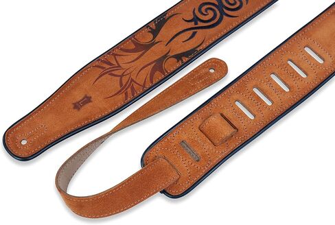 Levy's Leathers 2 1/2" Suede Guitar Strap with Embroidered and Printed Design, Suede Backing (MSS3EP-003) in Saudi Arabia