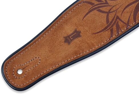 Levy's Leathers 2 1/2" Suede Guitar Strap with Embroidered and Printed Design, Suede Backing (MSS3EP-003) in Saudi Arabia