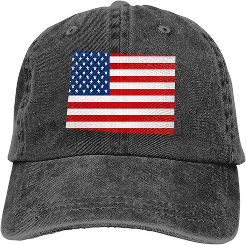 American US States Flag Map Shape Design Denim Fabric Baseball Hat Adjustable Jeans Cap in Saudi Arabia