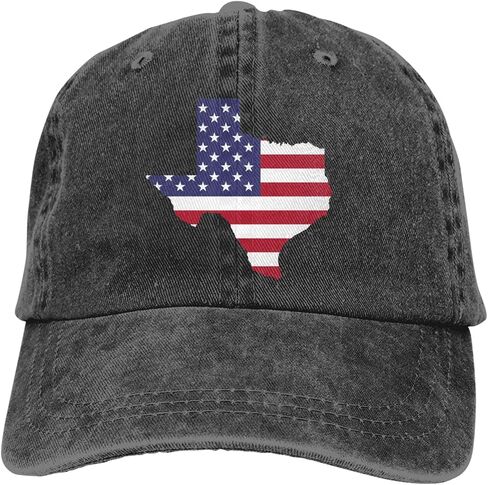 American US States Flag Map Shape Design Denim Fabric Baseball Hat Adjustable Jeans Cap in Saudi Arabia