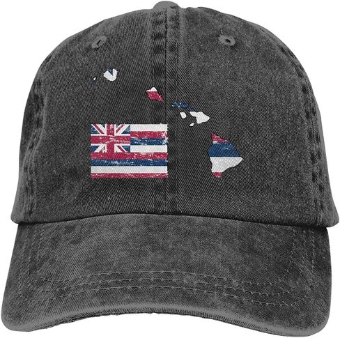 American US States Flag Map Shape Design Denim Fabric Baseball Hat Adjustable Jeans Cap in Saudi Arabia
