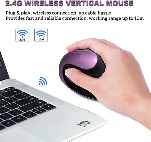 Ergonomic Mouse,Rechargeable Small Vertical Mouse with 6 Buttons Adjustable 800/1200/1600 DPI Pink Wireless Mouse for Laptop Desktop PC Mac… in Saudi Arabia