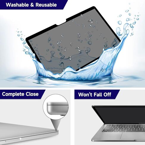 فلتر شاشة خصوصية مطور متوافق مع MacBook Pro 14 بوصة (M3، M2، M1، 2021-2023)-A2992 A2918 A2442 A2779، شاشة خصوصية للكمبيوتر المحمول مضادة للضوء الأزرق قابلة للإزالة، بدون غراء أو مغناطيسي in Kuwait