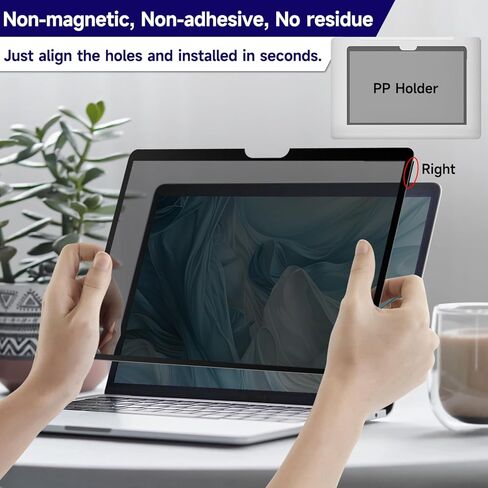 فلتر شاشة خصوصية مطور متوافق مع MacBook Pro 14 بوصة (M3، M2، M1، 2021-2023)-A2992 A2918 A2442 A2779، شاشة خصوصية للكمبيوتر المحمول مضادة للضوء الأزرق قابلة للإزالة، بدون غراء أو مغناطيسي in Kuwait