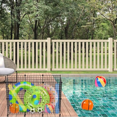 rakkitomato Pool Noodles Holder, DIY Mesh Rolling Storage Organizer Bin for Pool Floats,Swim Toys,Inflatable Balls, Black in Kuwait