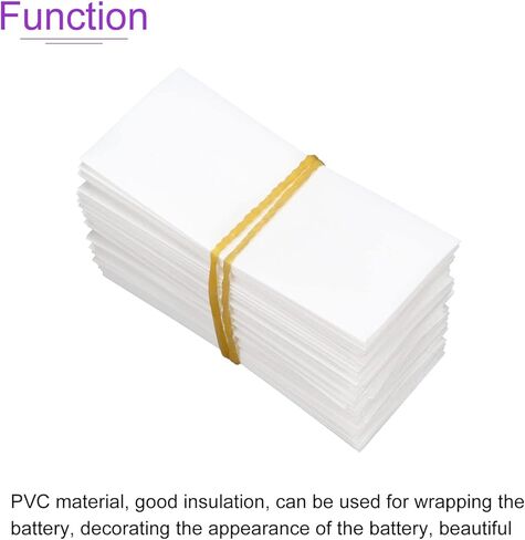 DMiotech 50pcs 23mm Flat 53mm Battery Sleeves PVC Wraps Heat Shrink Tubing for AA Battery White in Kuwait