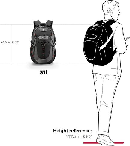 Swissdigital Design Large Business Laptop Backpack with Smart USB Charging Port, Travel Backpack Fits 15.6 inches laptops, Water Repellent College Backpack for Men Women (VECTOR SD803-12) in Saudi Arabia