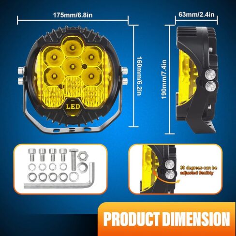 AUXTINGS 5 inch 50W White Side Shooter LED Work Light Bar Off Road Driving Light Spot Flood Combo Driving Lamp IP67 Waterproof Fog Lights for Jeep Truck ATV SUV Car Boat,10-30V in Saudi Arabia