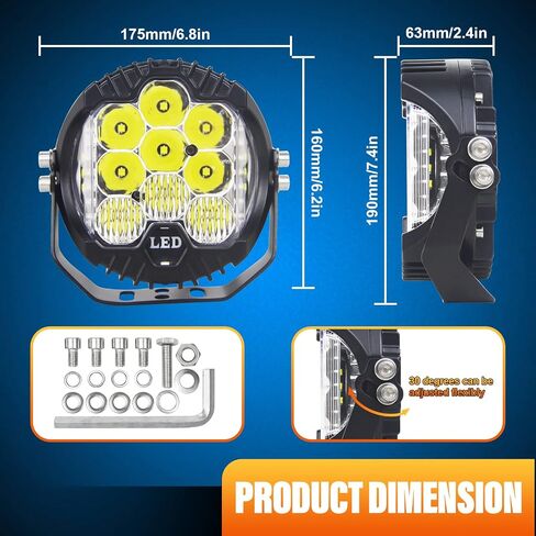 AUXTINGS 5 inch 50W White Side Shooter LED Work Light Bar Off Road Driving Light Spot Flood Combo Driving Lamp IP67 Waterproof Fog Lights for Jeep Truck ATV SUV Car Boat,10-30V in Saudi Arabia