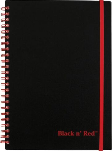 Black n' Red Notebook, Durable Hardcover, Premium Optik Paper, Scribzee App Compatible, Environmentally Friendly, Secure Casebound Binding, 8-1/4" x 5-7/8", 96 Double-Sided Ruled Sheets, Pack of 2 (73405) in Saudi Arabia