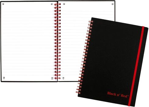 Black n' Red Notebook, Durable Hardcover, Premium Optik Paper, Scribzee App Compatible, Environmentally Friendly, Secure Casebound Binding, 8-1/4" x 5-7/8", 96 Double-Sided Ruled Sheets, Pack of 2 (73405) in Saudi Arabia
