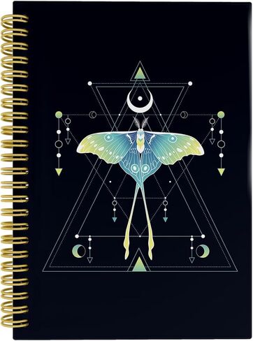 Knibeo Luna Moth Witch Notebook, Moon Journal, Witch Journal, Witchy Notebook, Witchy Gifts for Women, Boho Luna Moth Spiral Journal Notebook 5.5x8.3 in Saudi Arabia