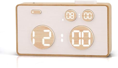 ساعة منبه رقمية خشبية لغرف النوم، خشب حقيقي، سطوع قابل للتعديل، 3 مجموعات من المنبهات in Kuwait