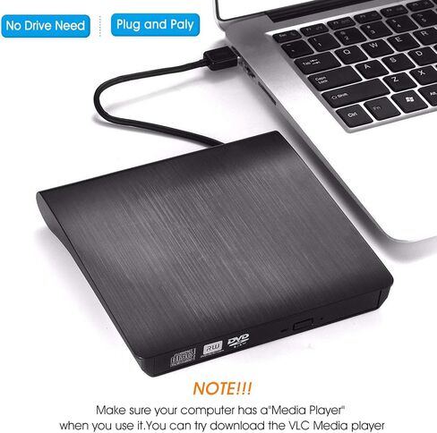 [إصدار محدث] محرك أقراص مضغوطة خارجي، محرك أقراص مضغوطة محمول ACETEND USB 3.0 +/-RW محرك أقراص DVD/CD ROM رفيع، ناسخ ناسخ أقراص DVD/CD ROM، نقل بيانات عالي السرعة لأجهزة الكمبيوتر المحمول وأجهزة الكمبيوتر المكتبية (رمادي) in Saudi Arabia