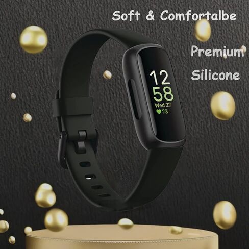 متوافق مع أساور Fitbit Inspire 3 للنساء والرجال، أحزمة ساعة بديلة عصرية قابلة للتعديل، سوار معصم ناعم لتتبع اللياقة البدنية Fitbit Inspire 3 للنساء والرجال - أسود in Saudi Arabia